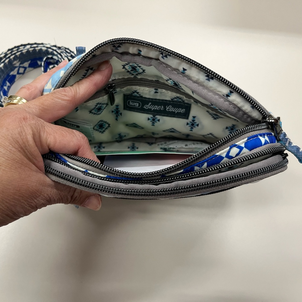 LUG Guild Collection Super Coupe 2 Crossbody Bag NWT
Color: Southwest Geese Blue - Picture 4 of 7